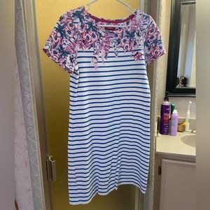 Joules flower/stripe dress.